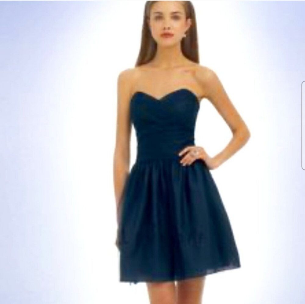 Bill Levkoff Strapless Midnight Blue Dress 12